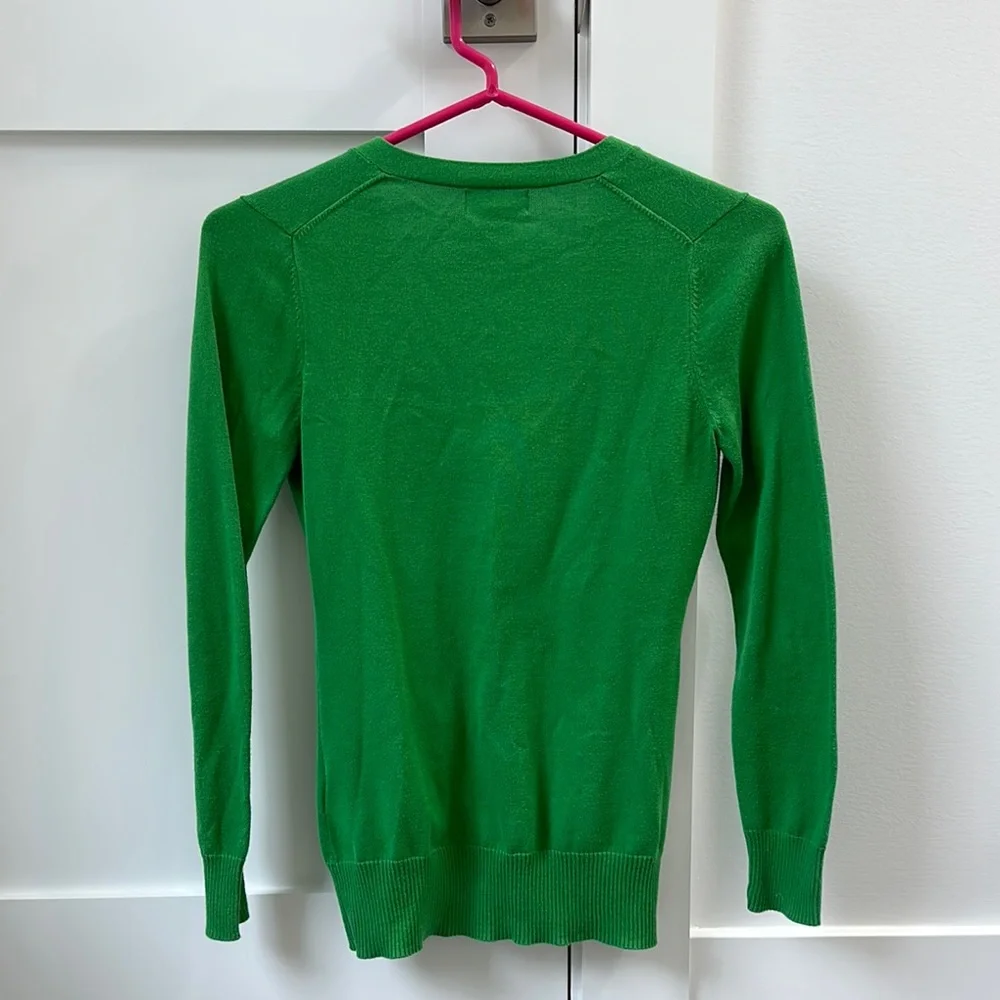 Ralph Lauren Green Knit Sweater V-Neck - Picture 2 of 2